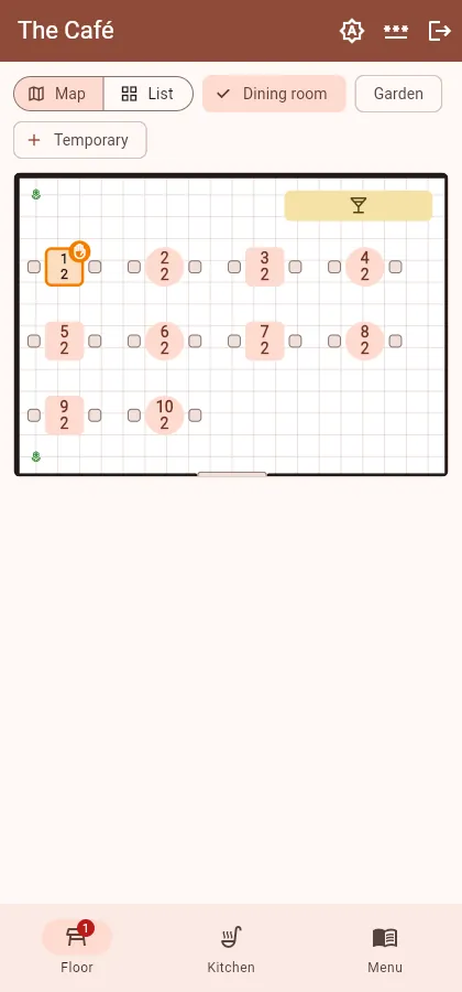 Floor plan in the staff app